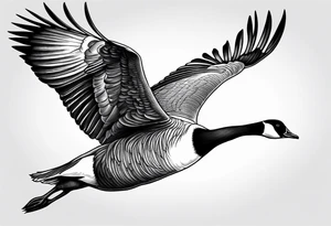 canadian goose shaking wings in profile tattoo idea