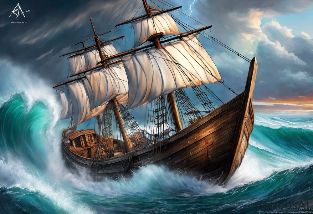 Jesus calming the storm tattoo idea
