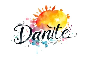 The name "Dante" in the sun and the name "Taiga" in the moon tattoo idea