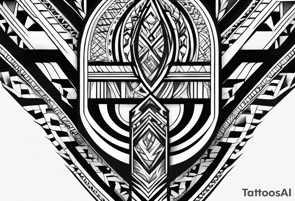 Simple tribal textile tattoo from left pec to left deltoid tattoo idea