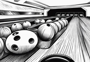 Bowling and cars tattoo idea