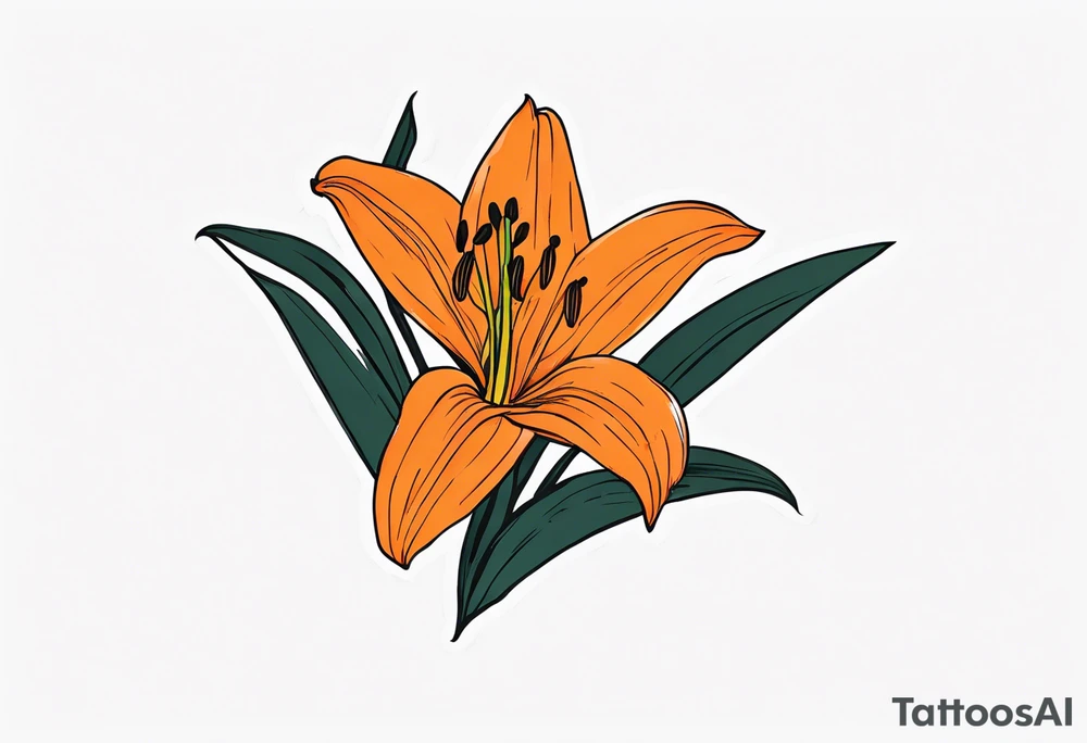 orange lily tattoo idea