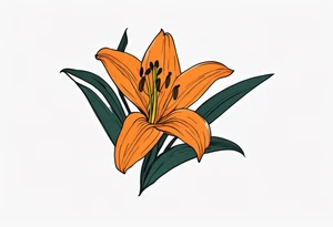 orange lily tattoo idea