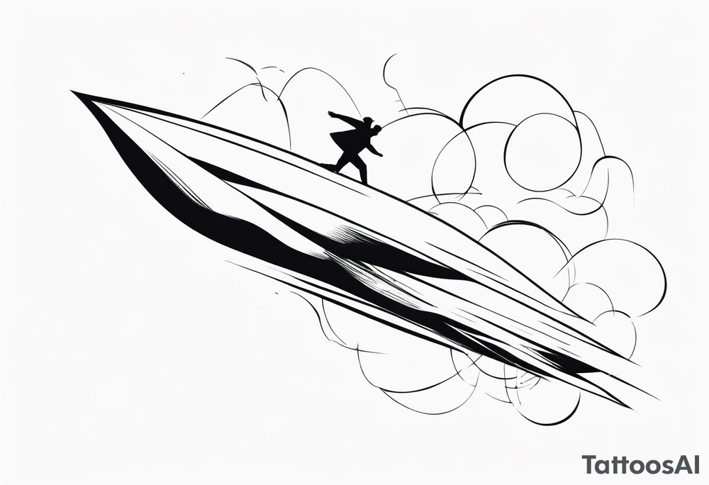 person in flight tattoo idea