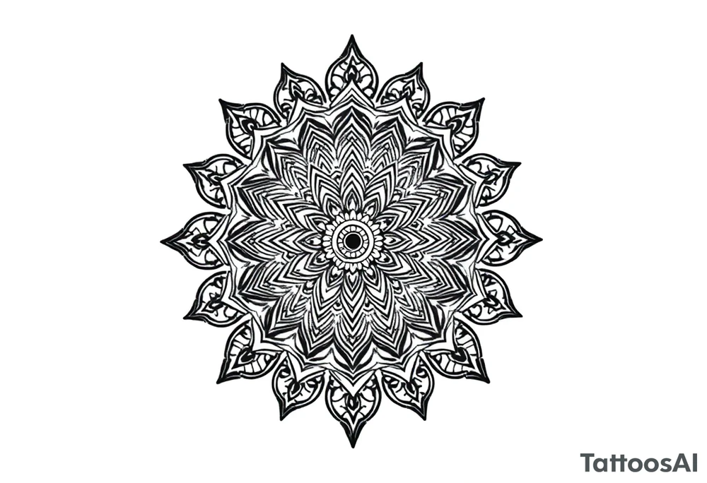 long mandala with ancient rhyme tattoo idea