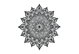 long mandala with ancient rhyme tattoo idea
