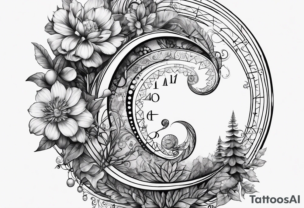 written Fibonacci numbers tattoo idea