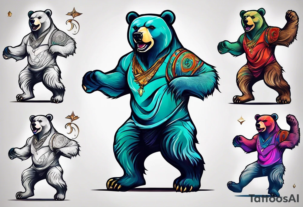 Dancing bear tattoo idea