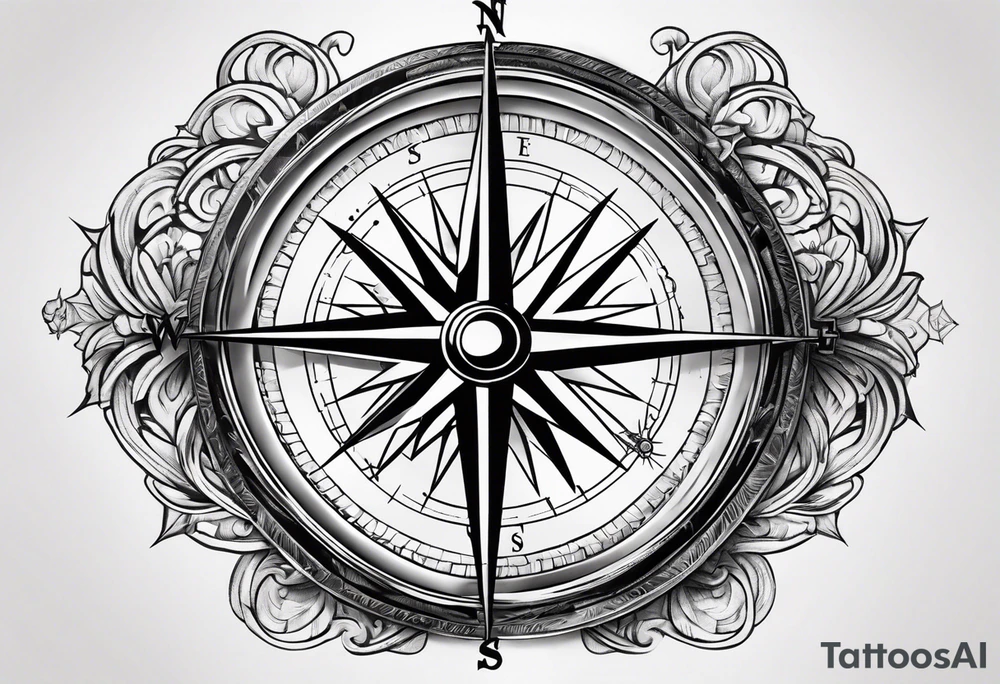 compass with broken chain for inner forearm tattoo idea