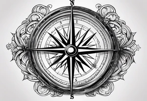 compass with broken chain for inner forearm tattoo idea
