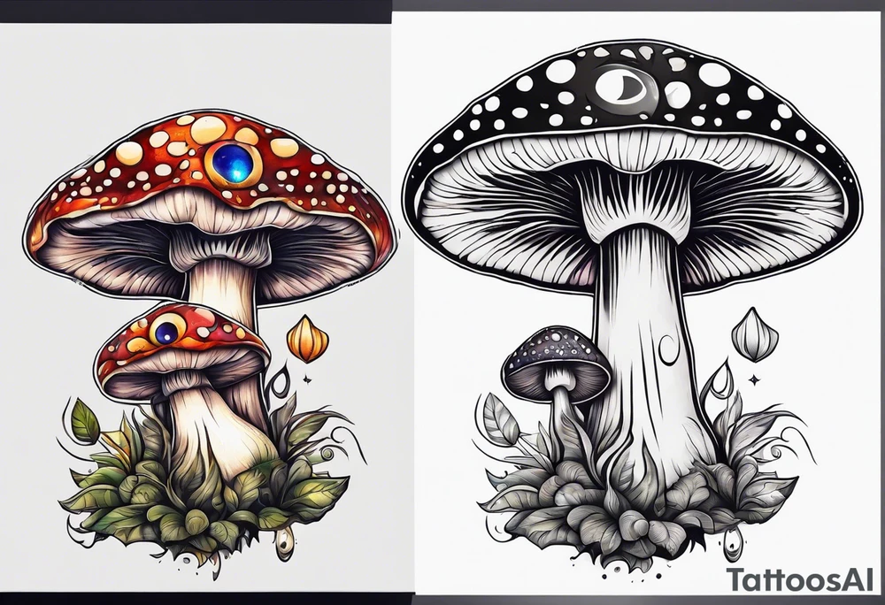Third eye mushroom tattoo idea