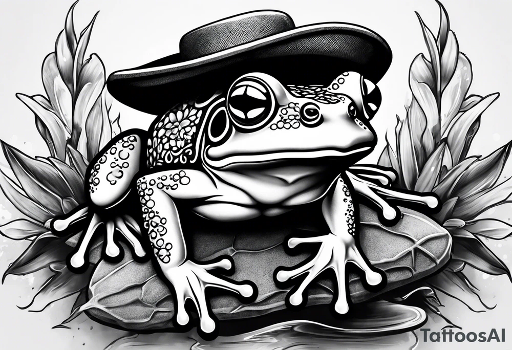 japanese 
frog with vietnam hat tattoo idea