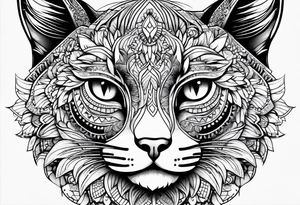 Cat mandala tattoo idea