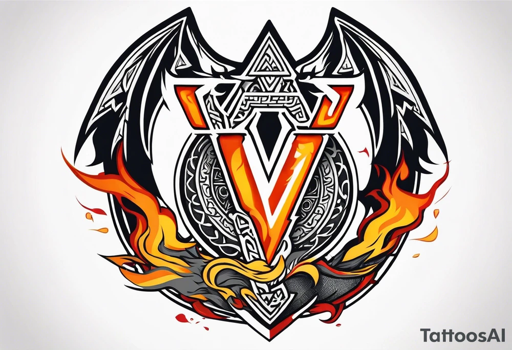Valhalla sword shield dragon axe Valknut fire tattoo idea Valhalla sword shield dragon axe Valknut fire tattoo idea