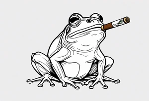 Frog with cigar in mouth tattoo idea