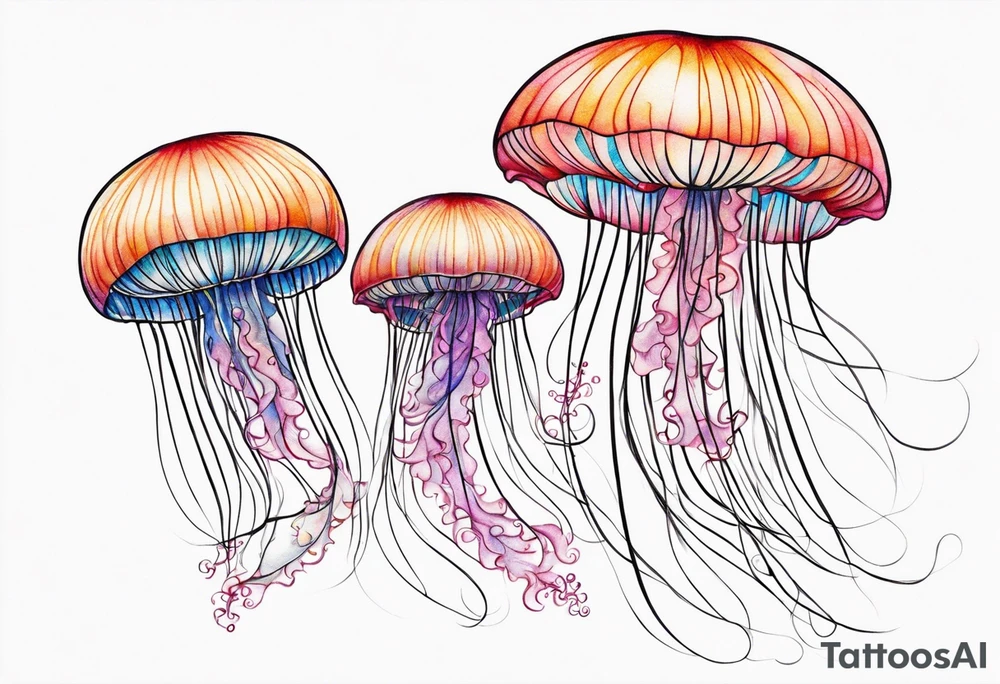 Delicate jellyfish small tattoo idea