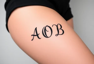 AOB lettering tattoo idea