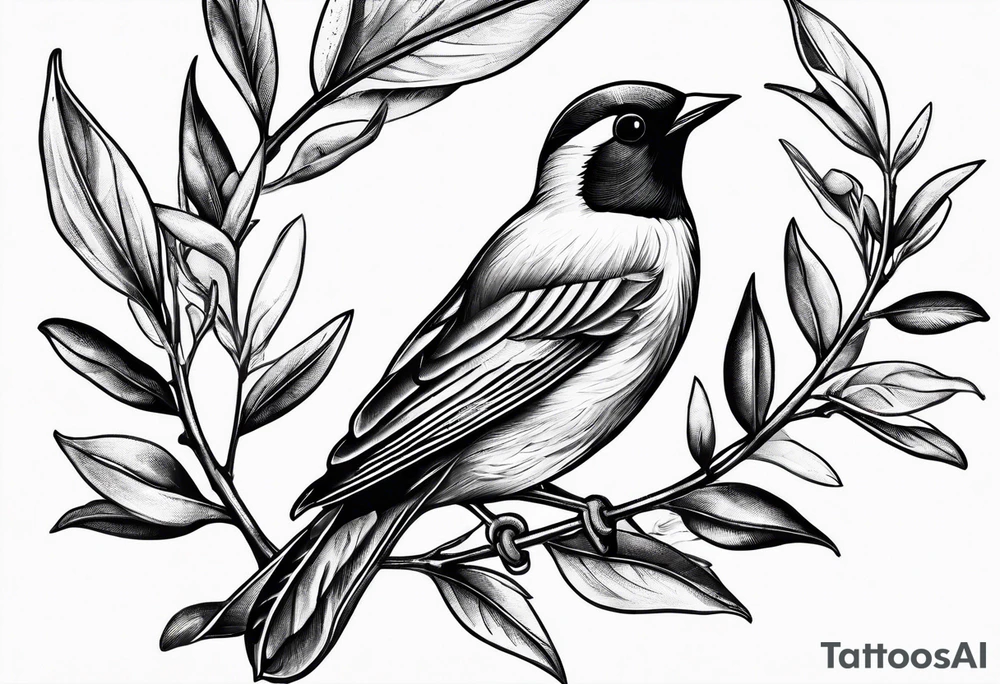 An olive branch with a thornvine tattoo idea