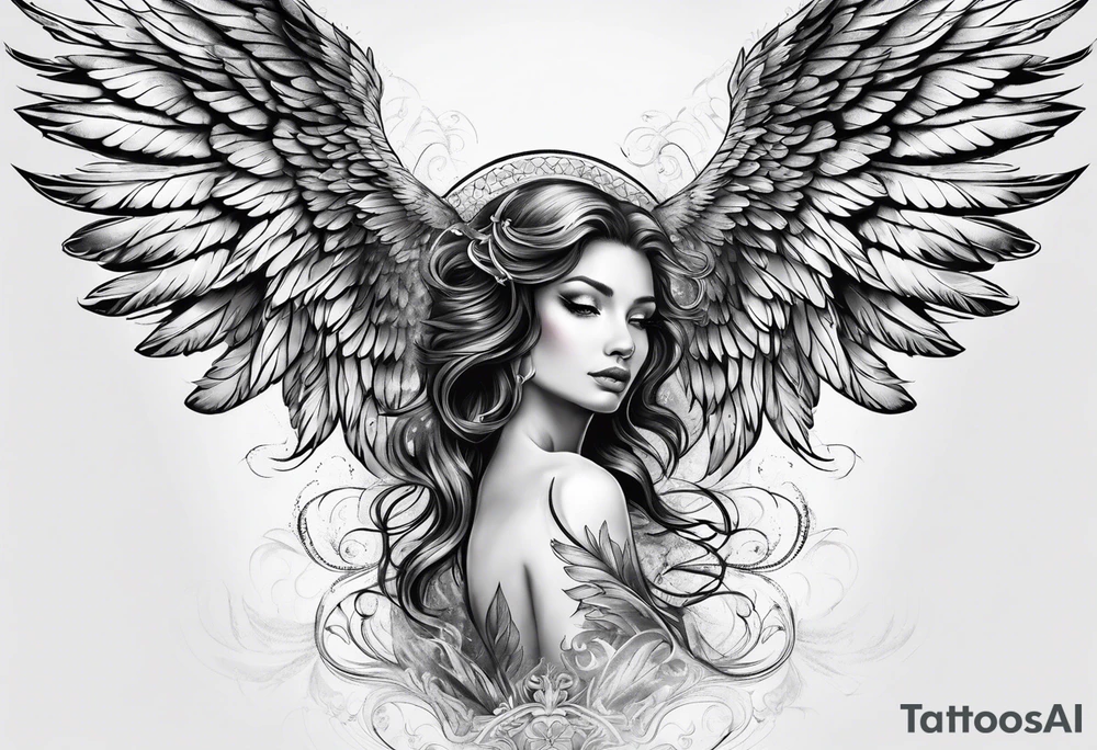Angel wings tattoo idea