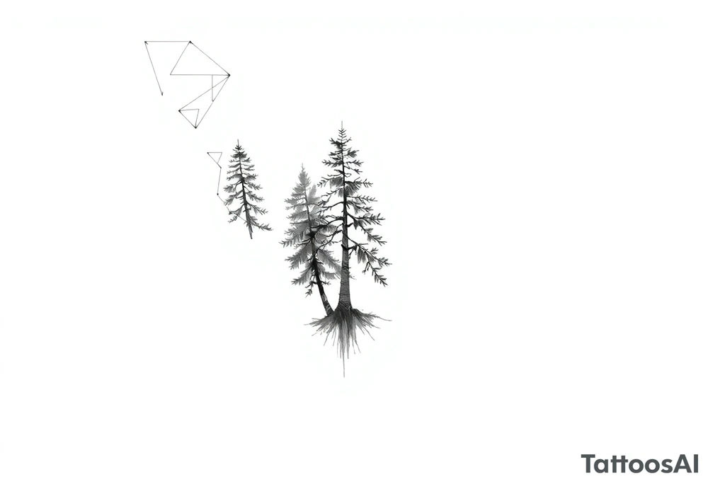 Full are sleeve that starts with trees on the forearm tattoo idea