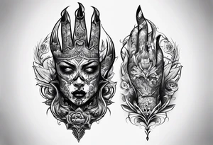Scary hand tattoo idea
