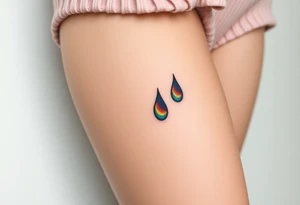 rainbow tear drops tattoo idea