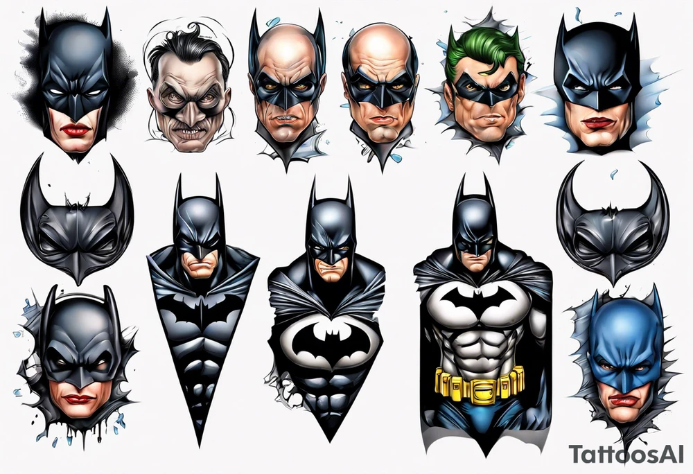 batman gotham sleeve tattoo idea