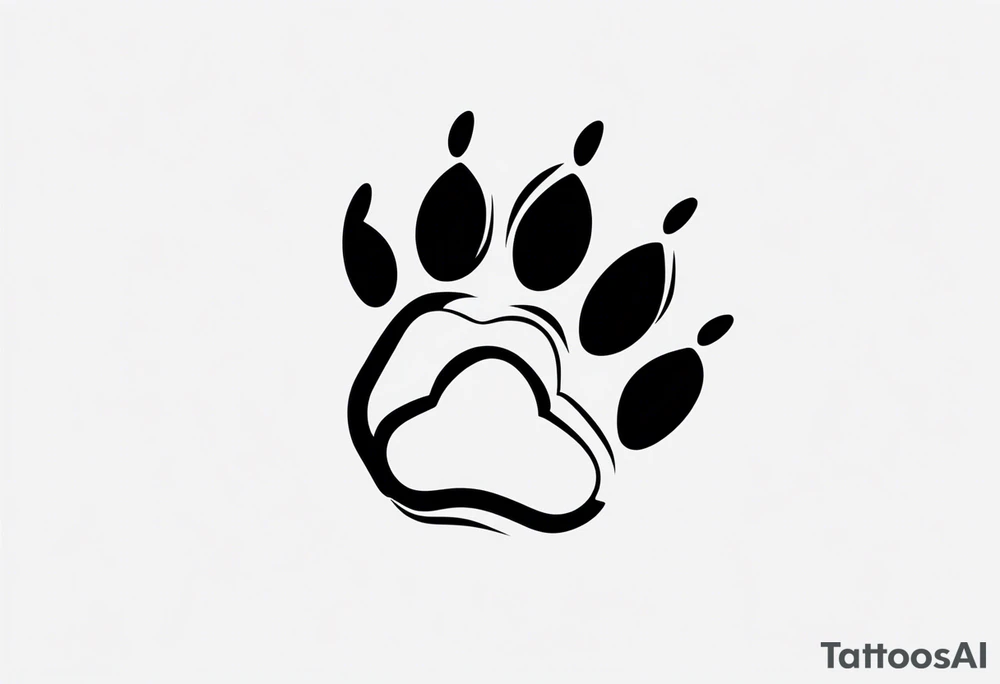 DOG AND Paw Print tattoo idea