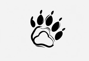 DOG AND Paw Print tattoo idea