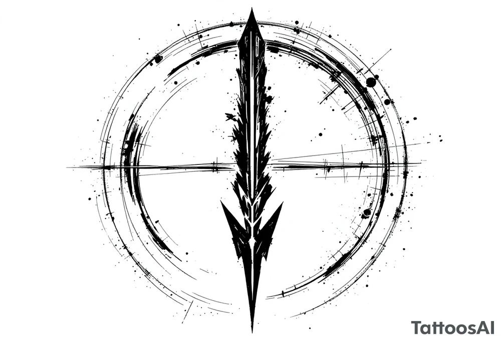 one arrow the look down tattoo idea