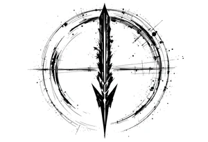 one arrow the look down tattoo idea