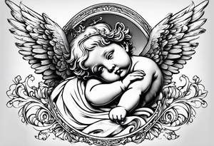 Cherub angel in the sky tattoo idea