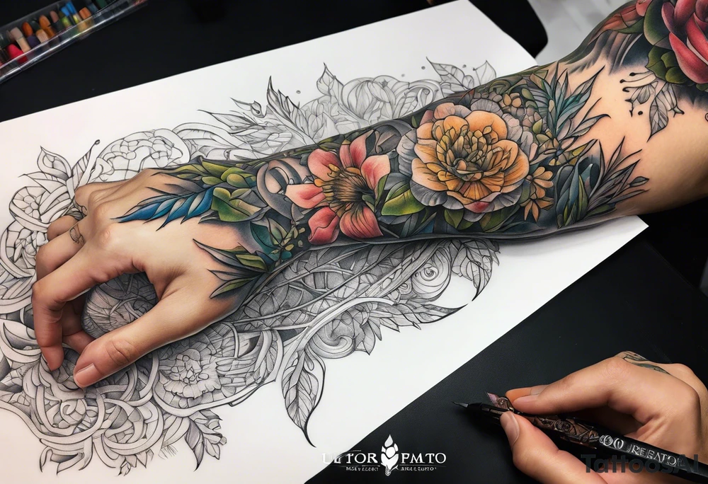 sowing arm tattoo idea