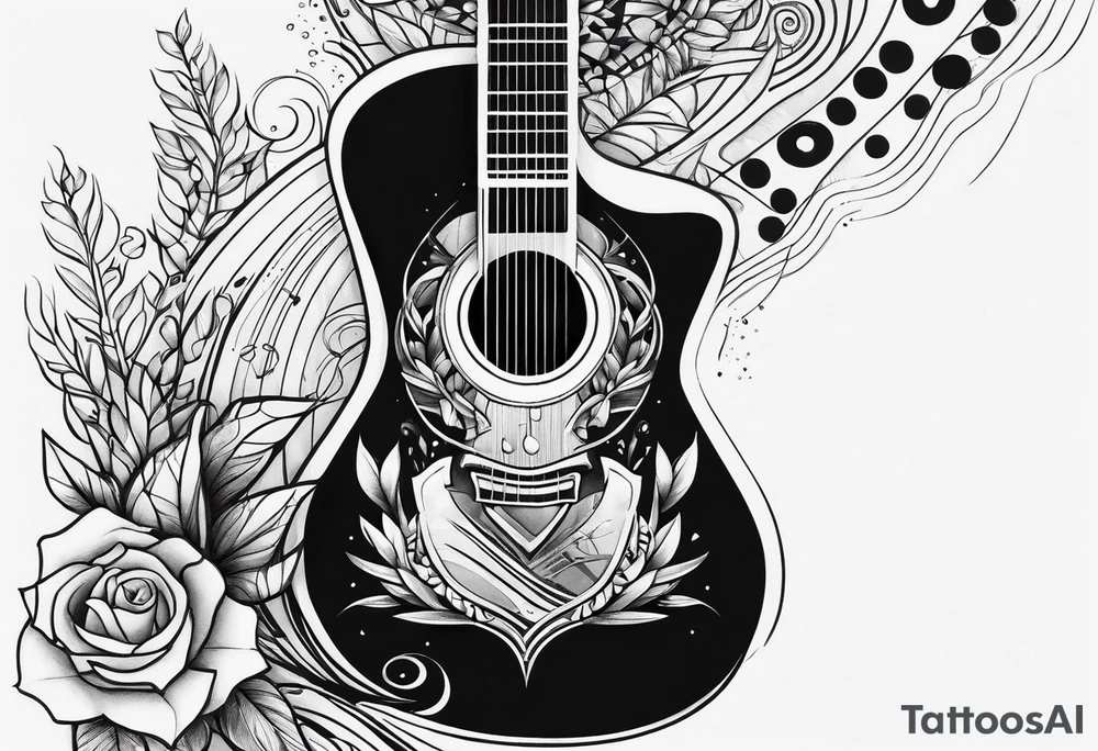 something with music and guitar tattoo idea