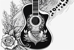something with music and guitar tattoo idea
