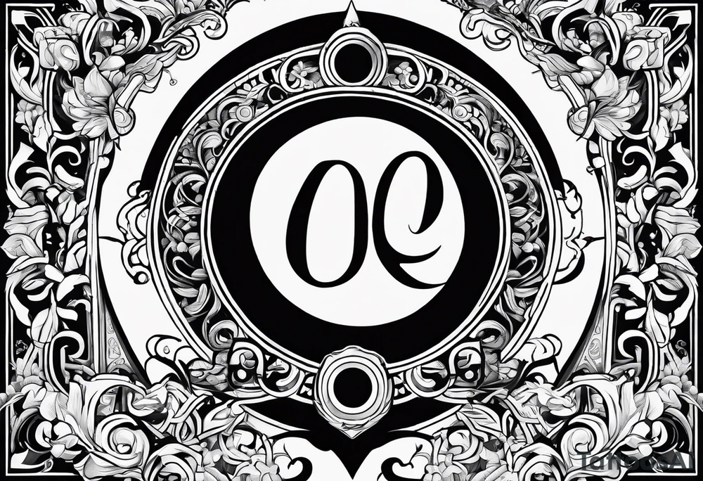 Greek Capital Letter Omega symbol black magic style tattoo idea