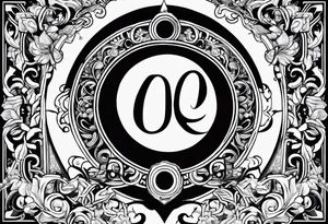 Greek Capital Letter Omega symbol black magic style tattoo idea