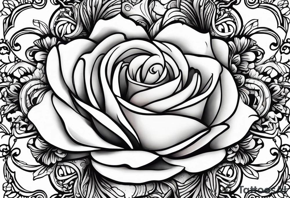 ornaments of flowers tattoo idea