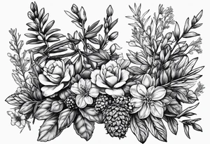 sage, rosemary, hops, thyme tattoo idea