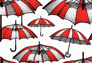 Umbrella with red geraniums with rain tattoo idea
