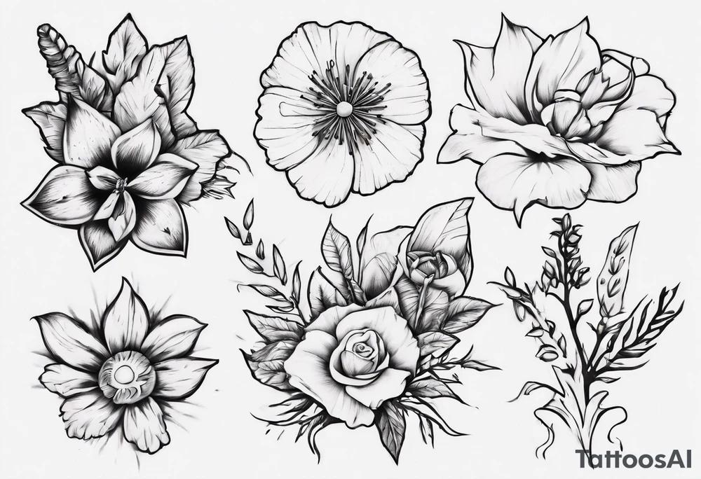 Flowers that represent the pacific Northwest tattoo idea