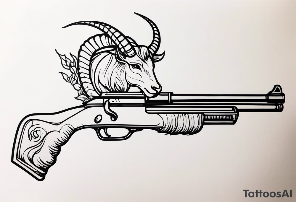 capricorn with a shotgun tattoo idea