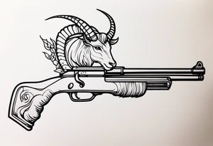 capricorn with a shotgun tattoo idea