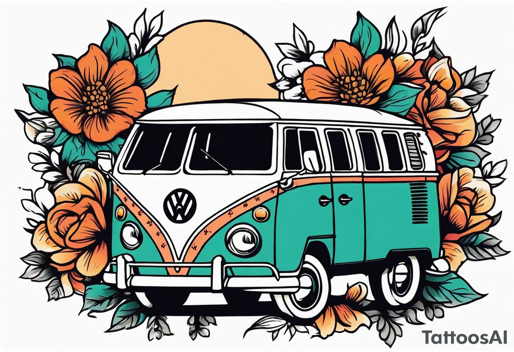 vw van
vintage flowers
old school vintage simple traditional design 



bold color simple tattoo idea