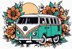 vw van
vintage flowers
old school vintage simple traditional design 



bold color simple tattoo idea