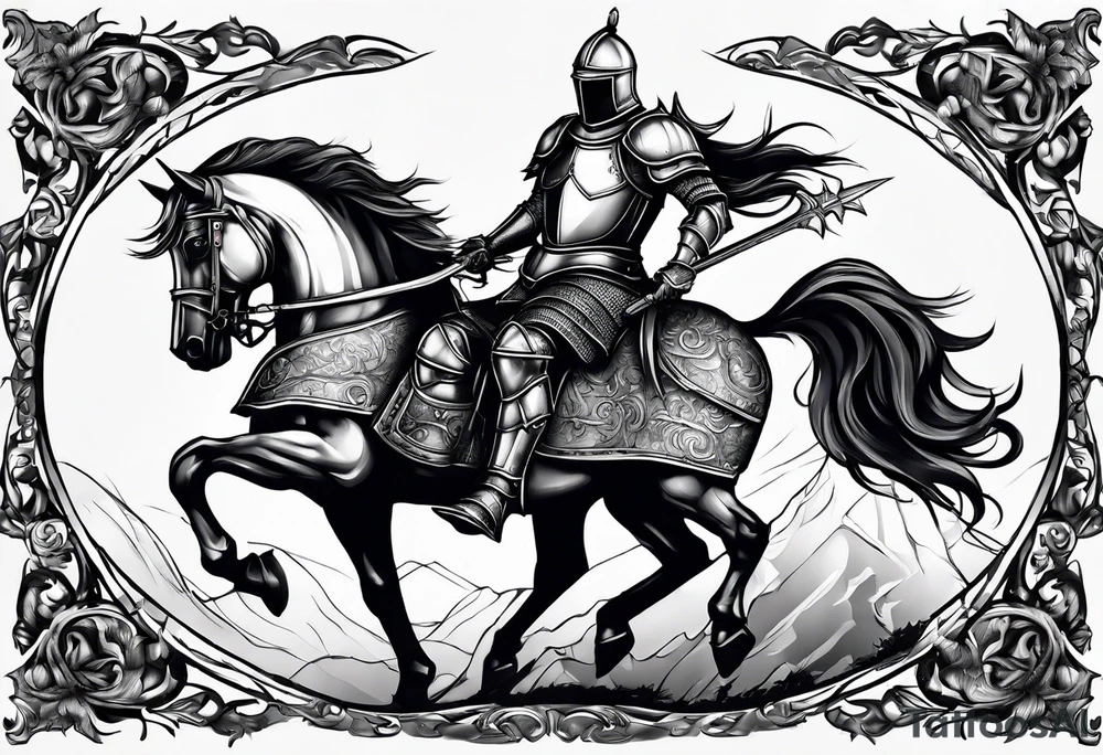 knight with heavy armor tattoo idea