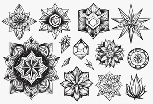 Variety of Cristals flash sheet tattoo idea