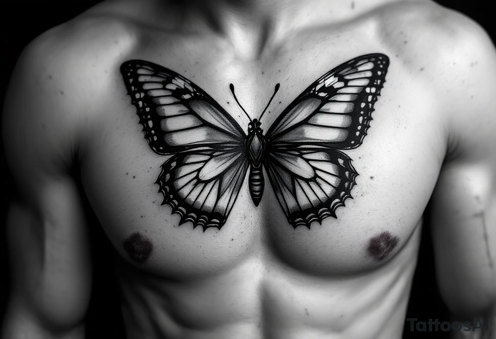 I butterfly with a bow tie tattoo idea