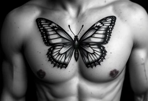 I butterfly with a bow tie tattoo idea
