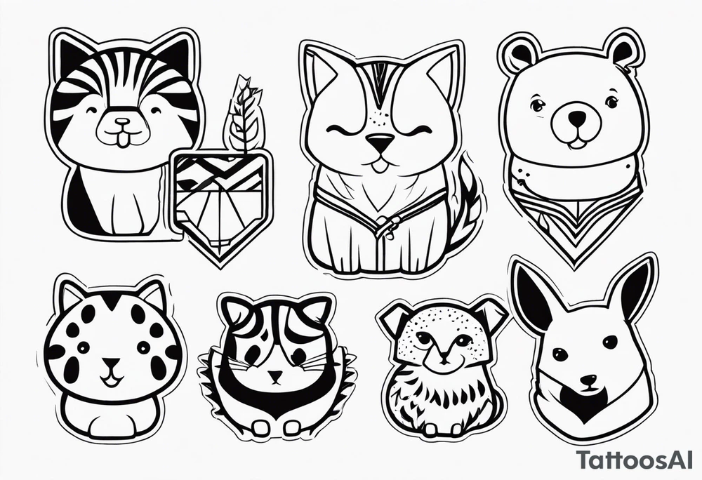 animal party tattoo idea